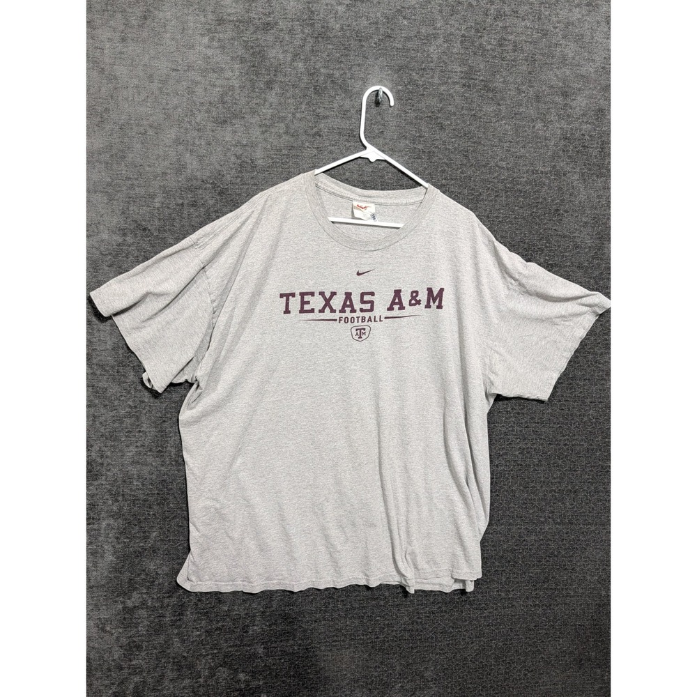 Nike Texas A&M Football T-Shirt Mens 3XL Gray Short Sleeve Graphic Tee 1982